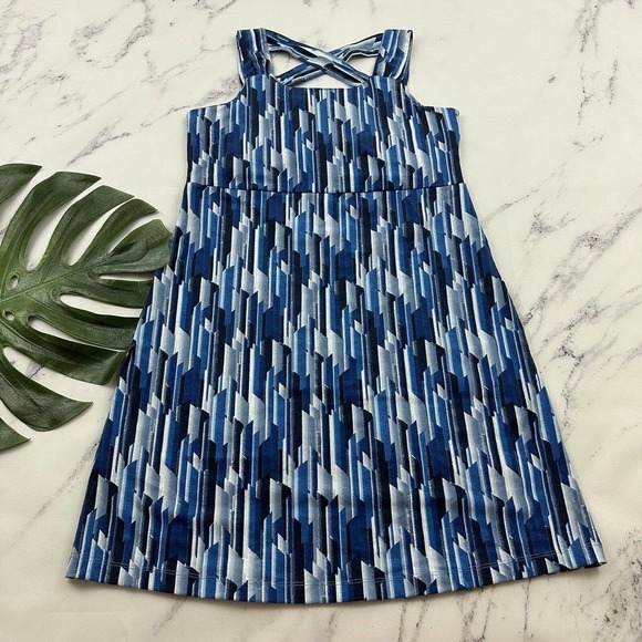 Aventura Womens Dress Size M New Blue Geometric Print Fit Flare Pockets Sundress - Picture 8 of 11